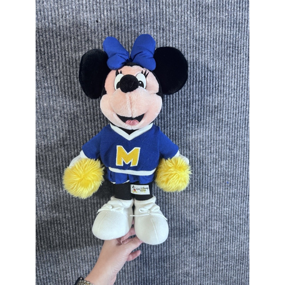 Vintage Disney Minnie Mouse Cheerleader Plush Toy Blue Outfit
